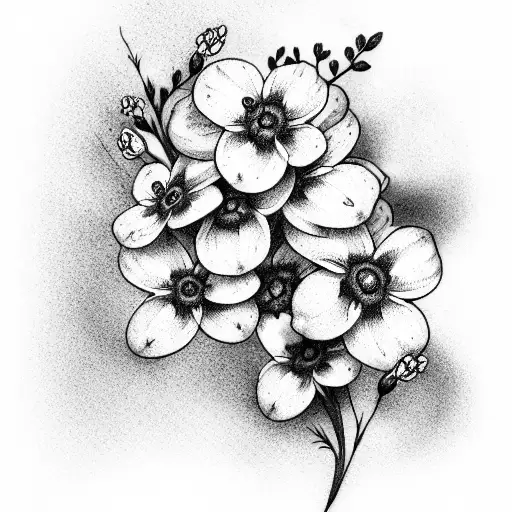 Marketplace Tattoo Forget Me Not Vine And Flower  Forget Me Not Flower  Tattoo Designs  Free Transparent PNG Clipart Images Download