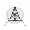 upside down triangle design meant for the throat of a new age representation of good and evil tattoo design idea