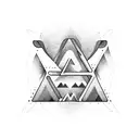 upside down triangle design meant for the throat of a new age representation of good and evil tattoo design idea