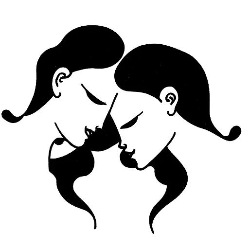 eros & psyche as sapphic lovers tattoo design idea