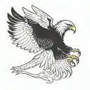 Eagle wings spread tattoo design idea
