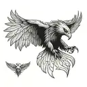 Eagle wings spread tattoo design idea