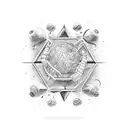 Cocaine molecule tattoo design idea