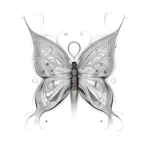 chaos theory showing a butterfly  tattoo design idea