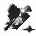 Maya pyramide Sonnenuntergang, kukulkan full body arising tattoo design idea