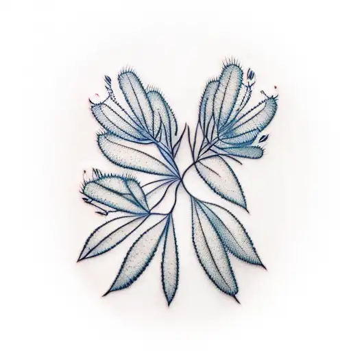 Bluegum leaves, wattle, clover flower, willow leaves tattoo design idea