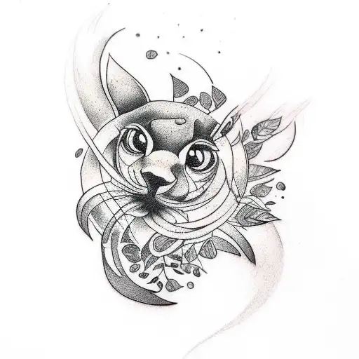 A tattoo featuring a mix of different plant and animal species in a cohesive design tattoo design idea