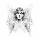 half angel half devil tattoo design idea