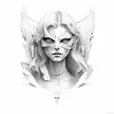 half angel half devil tattoo design idea