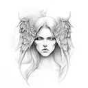 half angel half devil tattoo design idea