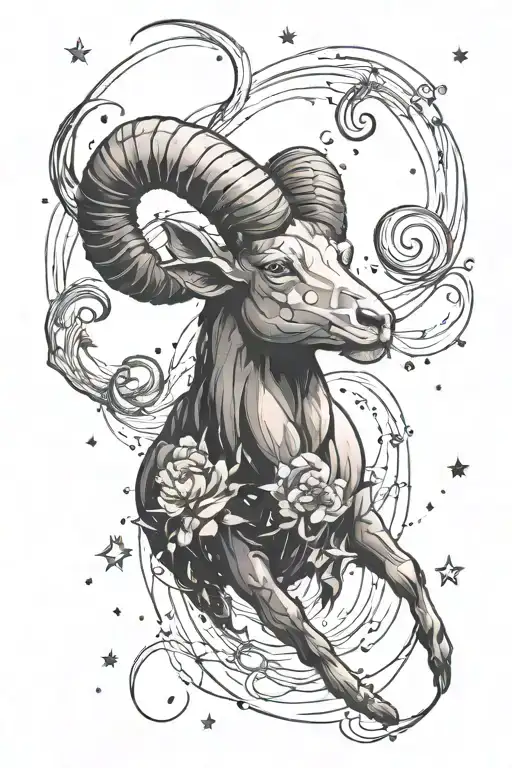 growth, strength and resilience with constellation of aries tattoo design idea