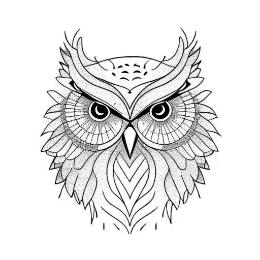 owl on an olive branch tattoo design idea