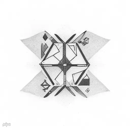 R with 1999 and 5 Triangles tattoo design idea