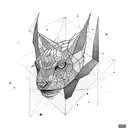 R with 1999 and 5 Triangles tattoo design idea