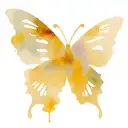 A black open star on the left and right of the front neck with a butterfly in the middle of neck.  tattoo design idea