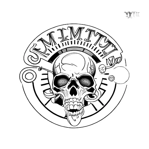 memento mori pills and whisky tattoo design idea