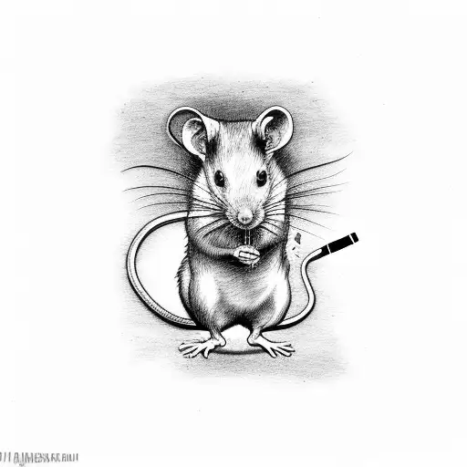 Premium AI Image  Sketch for a tattoo rat ball or rat king