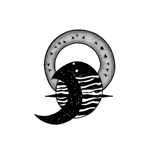 sol y luna tattoo design idea