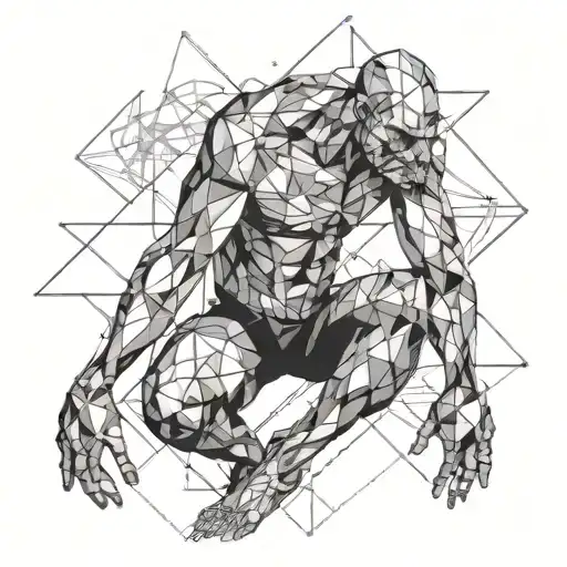 Man being destroyed and remade constantly evolving process tattoo design idea