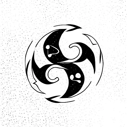Avatar the last airbender style yin yang symbol with fishes tattoo design idea