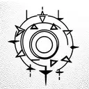   It should be sun and moon.   A boomerang revolving around it.   Some stars on the edge  tattoo design idea