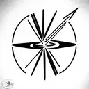   It should be sun and moon.   A boomerang revolving around it.   Some stars on the edge  tattoo design idea