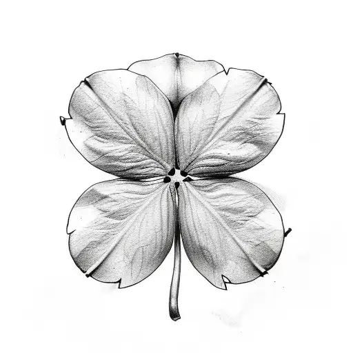 4 leaf clover with the fourth leaf fallenoff  tattoo design idea