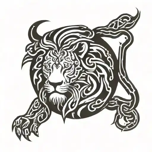 lion taurus scorpio zodiac tattoo tattoo design idea
