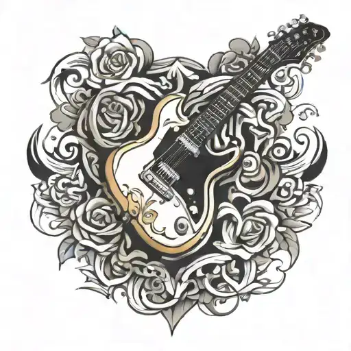 electric guitar tattoo design idea