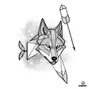 arrow with wolf tattoo design idea