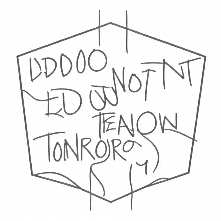 I do not and will not fear tomorrow because I feel as though today has been enough   tattoo design idea