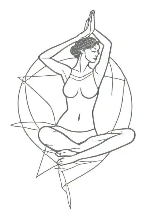 yoga fine line tattoo tattoo design idea