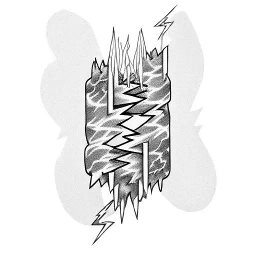 A stack of dollar bills with lightning bolts coming out of them tattoo design idea