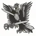polish eagle and sword tattoo design idea