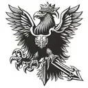 polish eagle and sword tattoo design idea