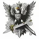 polish eagle and sword tattoo design idea