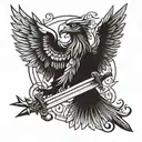 polish eagle and sword tattoo design idea