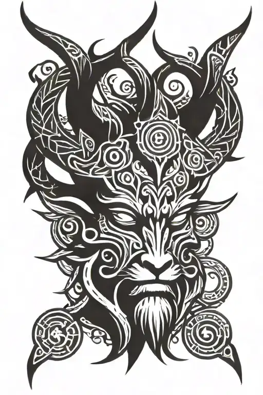 the horned god  tattoo design idea
