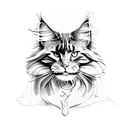 maine coon tattoo design idea