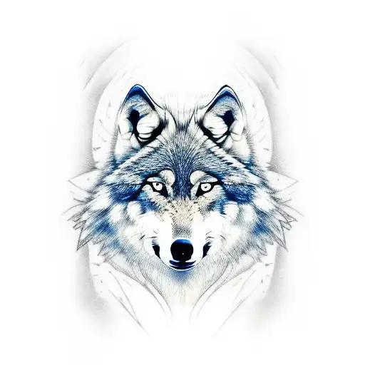 Wolf angry  tattoo design idea