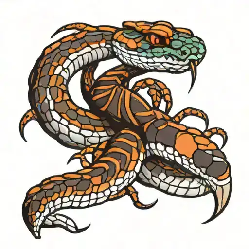 snake scorpion side by side tattoo design idea