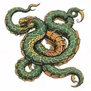 snake scorpion side by side fight separately tattoo design idea
