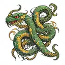 snake scorpion side by side fight separately tattoo design idea