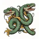 snake scorpion side by side fight separately tattoo design idea