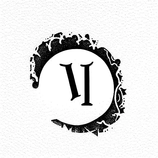 roman numerals and eclipse tattoo design idea