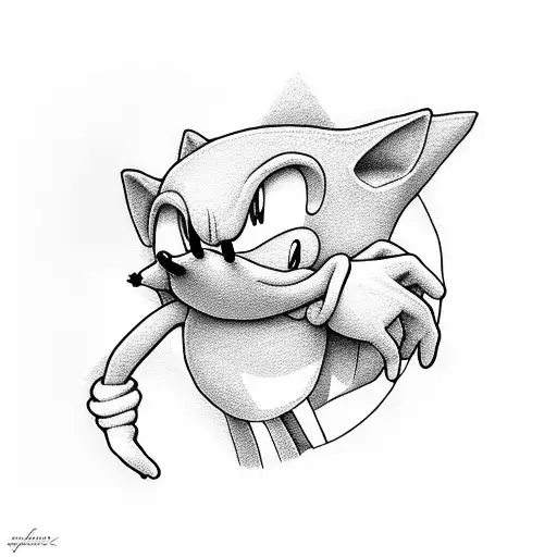 Sonic with your finger in a ring tattoo design idea