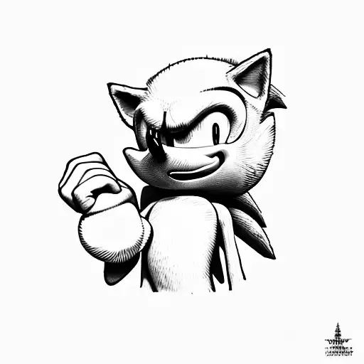 Sonic touch in your balls tattoo design idea