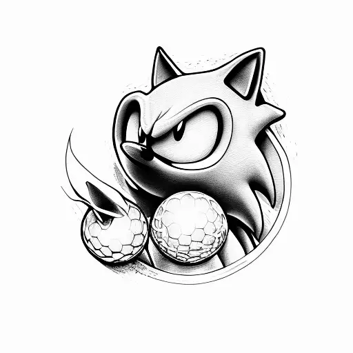 Sonic touch in your balls tattoo design idea