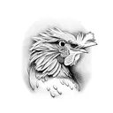 blue chicken  tattoo design idea