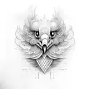 blue chicken  tattoo design idea